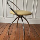 Chrome designer swivel tripod chair