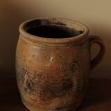 Large round terracotta pot with handle