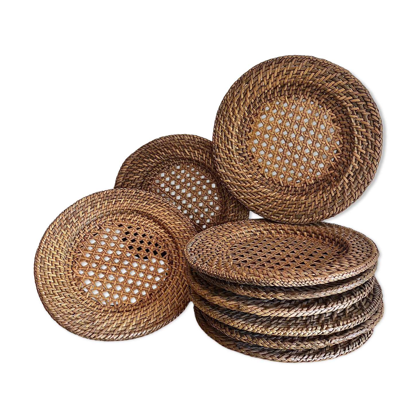 Vintage rattan placemats