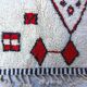 Tapis en laine rouge et blanc 250cmx150cm