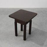 Art Deco square Oak Side Table, France, circa 1920