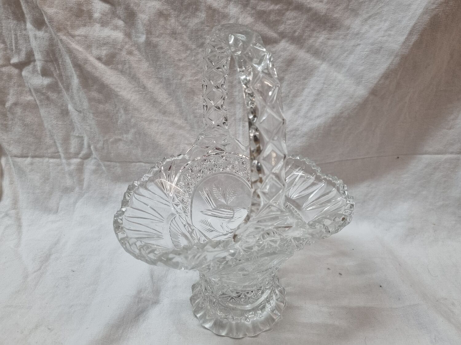 Bohemian crystal fruit basket