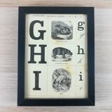 Framed alphabet board g-h-i