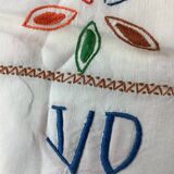Tablecloth & 9 old monogram linen napkins