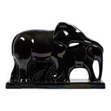 Charles lemanceau, saint-clément earthenware factory - elephant and baby elephant