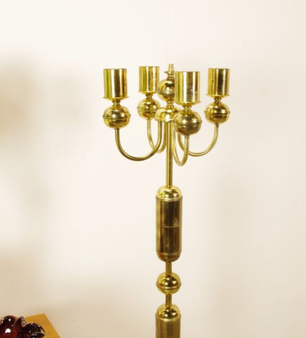 Vintage brass floor lamp | Kamenicky Senov