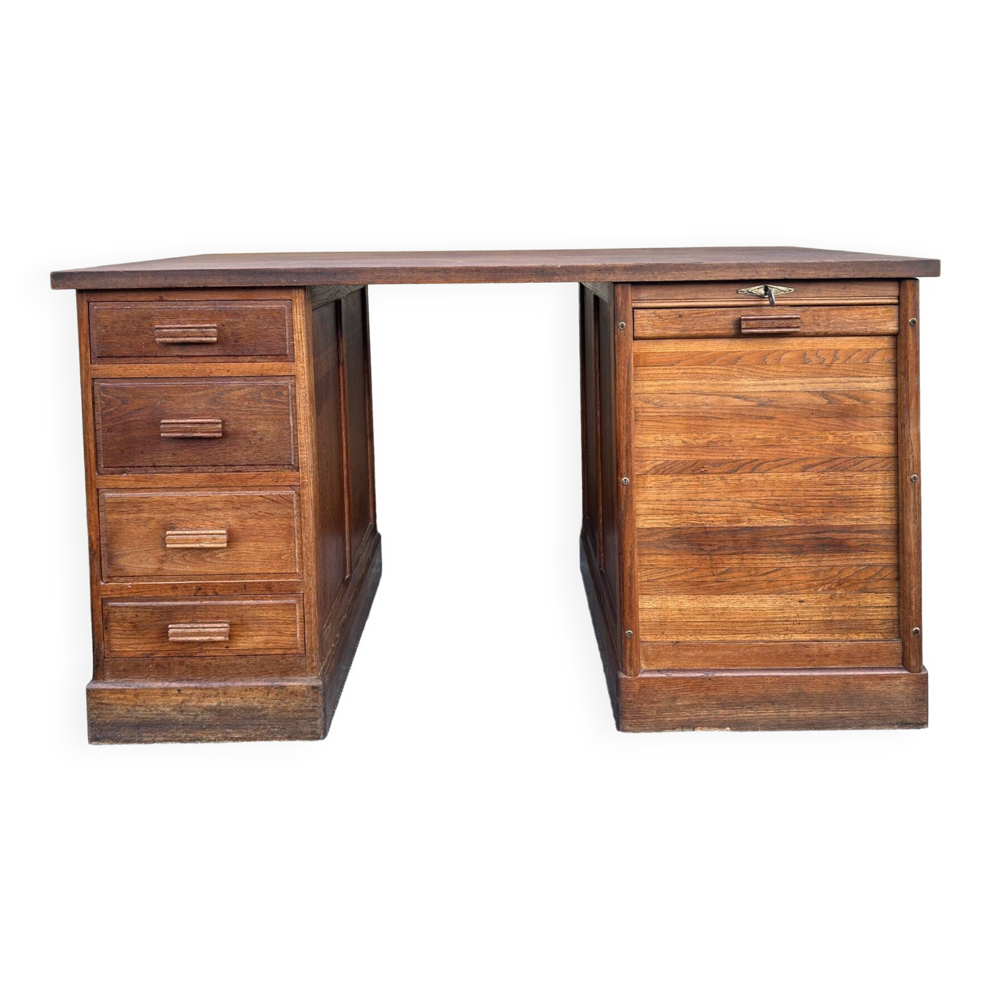 Bureau de notaire, meuble de métier, bois, vintage, début XXème.