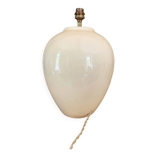 Pied de lampe faïence, câble tissu 2M