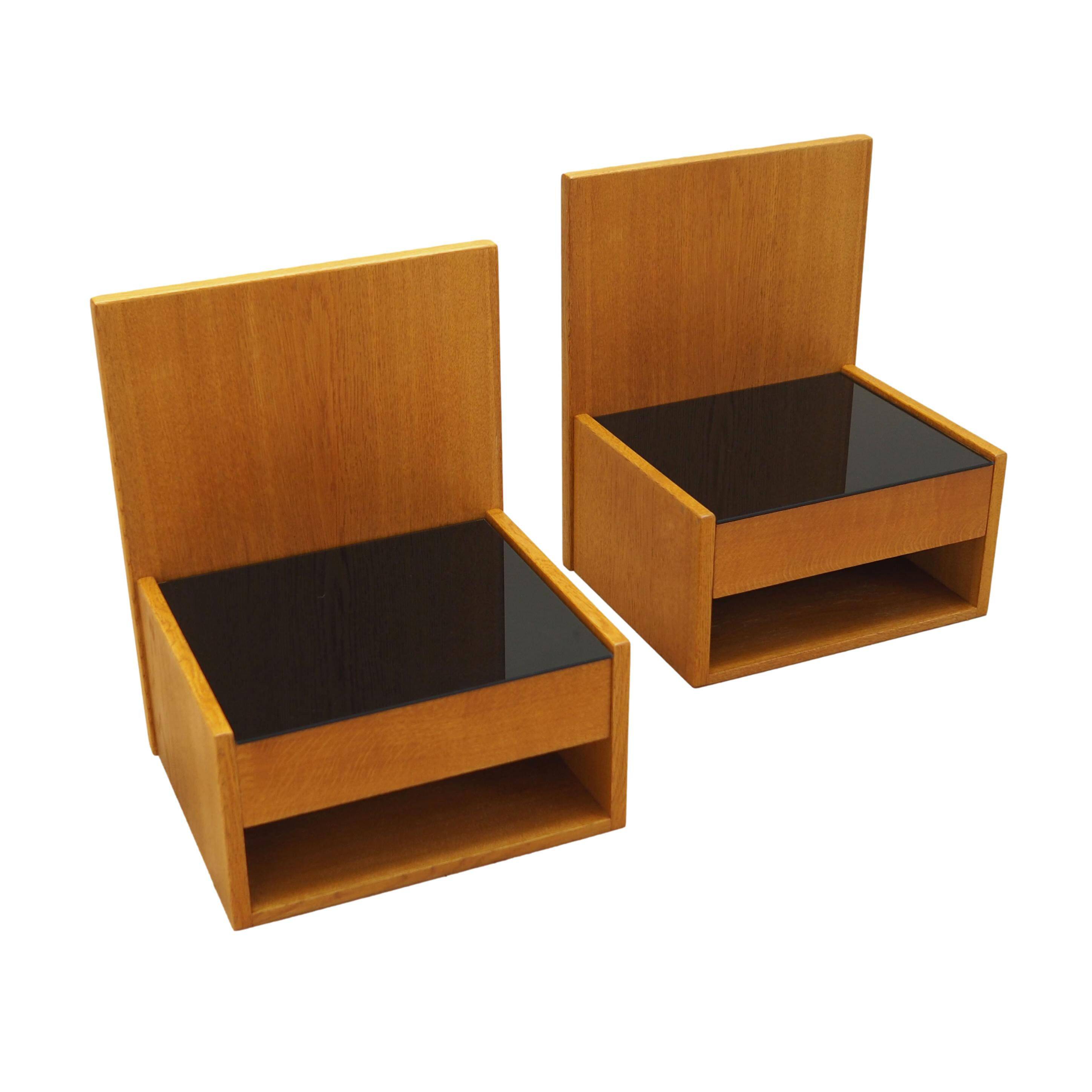 Set of hanging bedside cabinets, Danish design, 1960s, designer: Hans J. We
