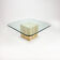 Mid century handmade glass coffee table with travertine base, 1960s