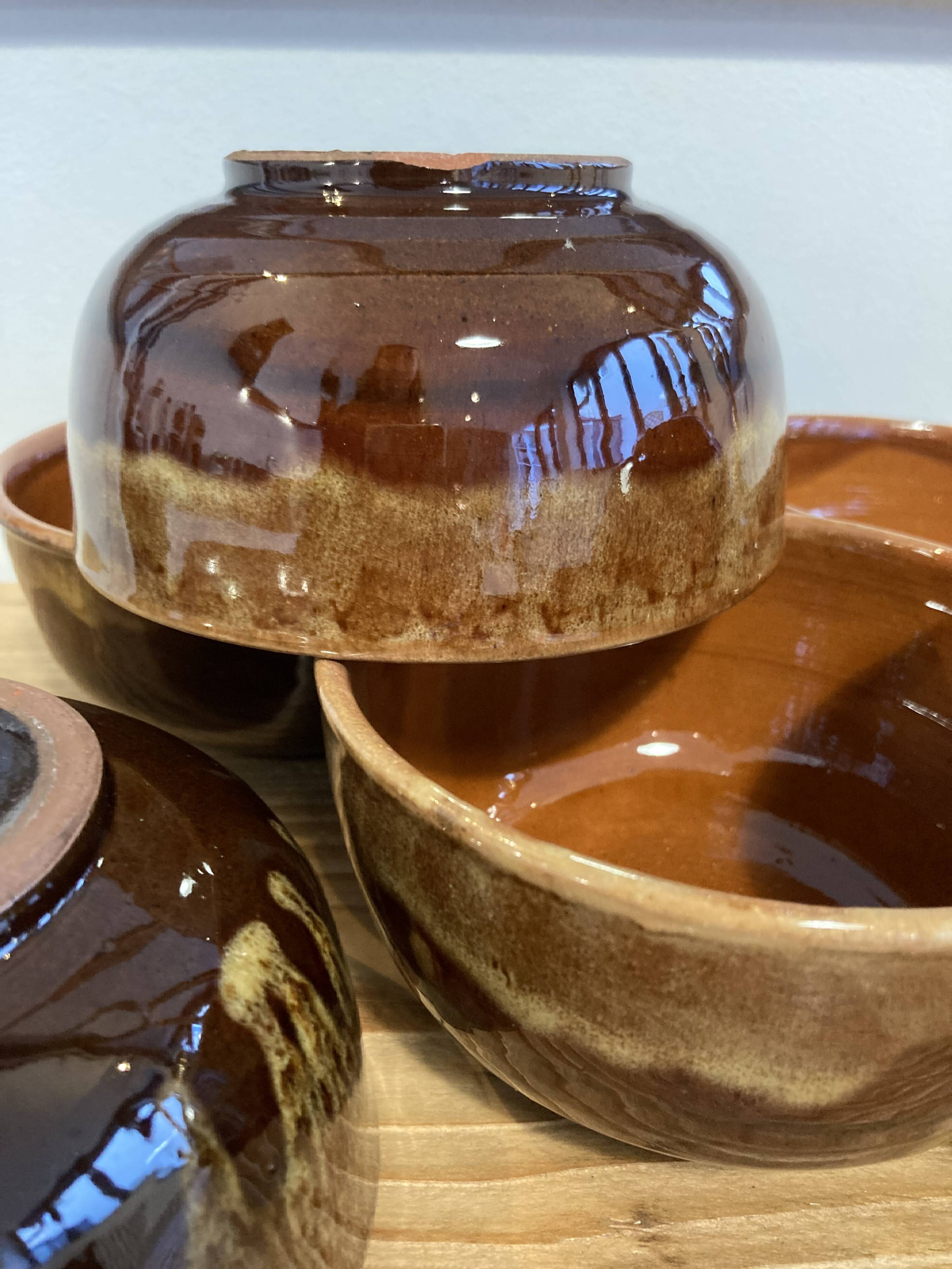 Set of 6 glazed earthenware bowls