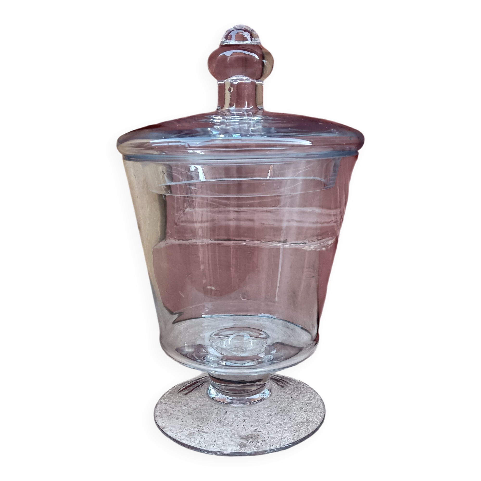 Transparent glass bonbonnière