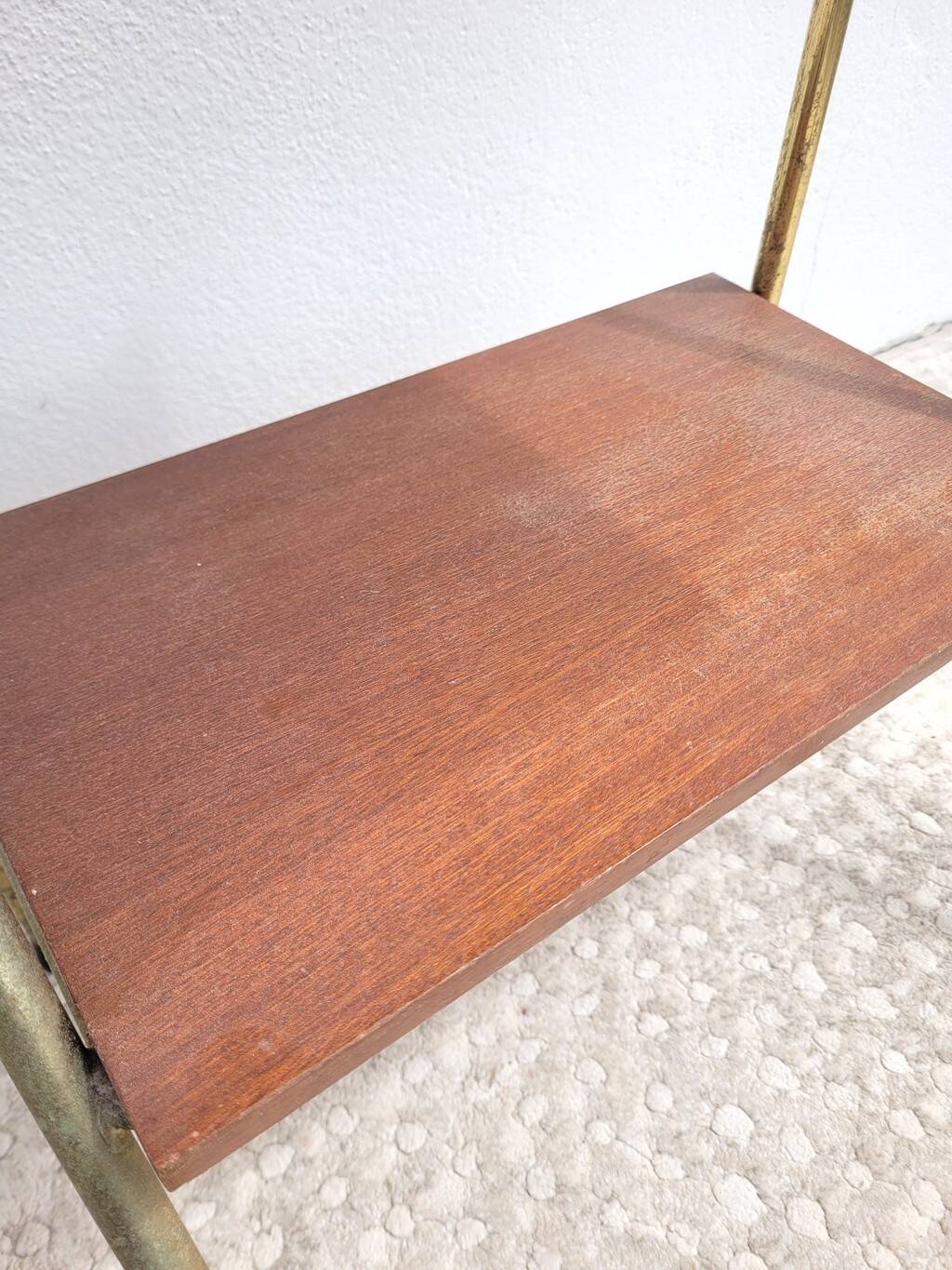 Chevet porte-téléphone vintage bois et métal