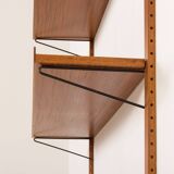 Mid century teak shelving unit, set of 3  extra wide shelves, Denmark 1970s