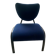 Black metal design armchair with blue fabric. 1980s.