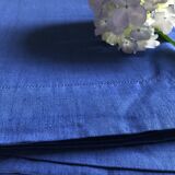 Antique linen and cotton sheet cobalt blue