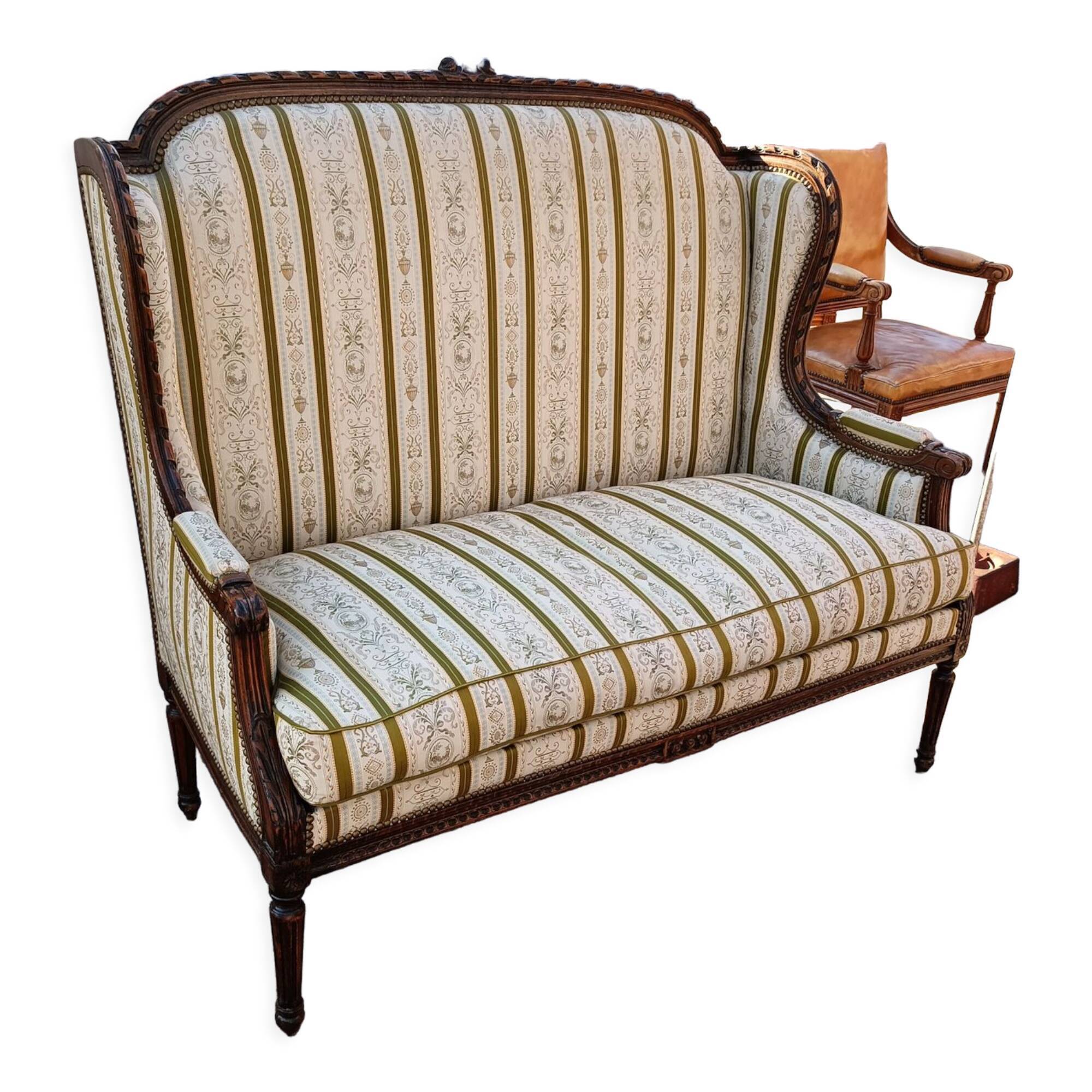 Sofa sofa old style louis xvi 2 places with cushion