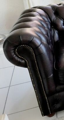 Canapé Chesterfield chocolat 3 places