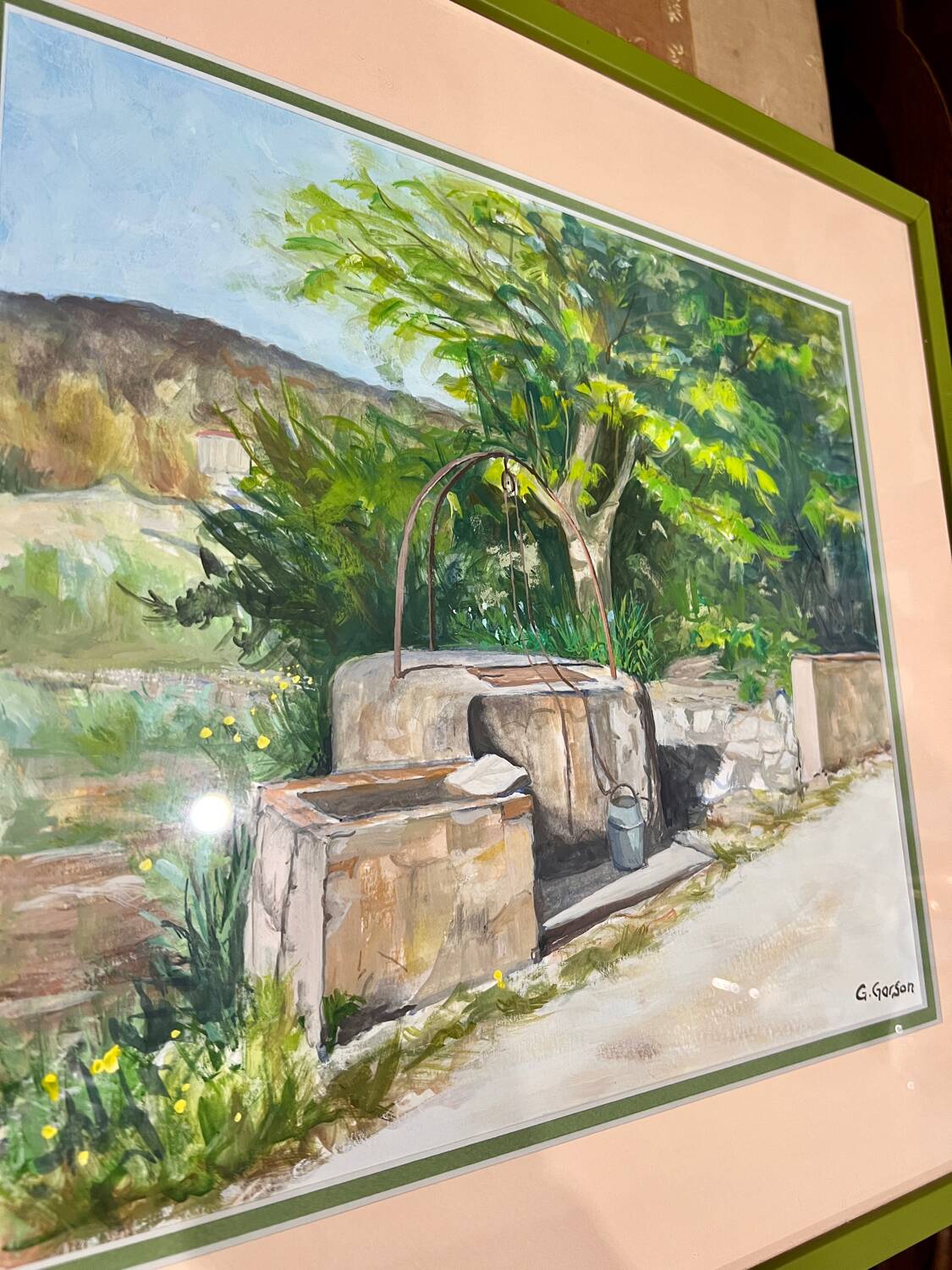Watercolor landscape: “old Provencal wells”