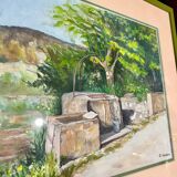 Paysage aquarelle : « vieux puits provençaux »