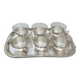 Silver coffee set and glass schott mainz 1970