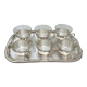 Silver coffee set and glass schott mainz 1970