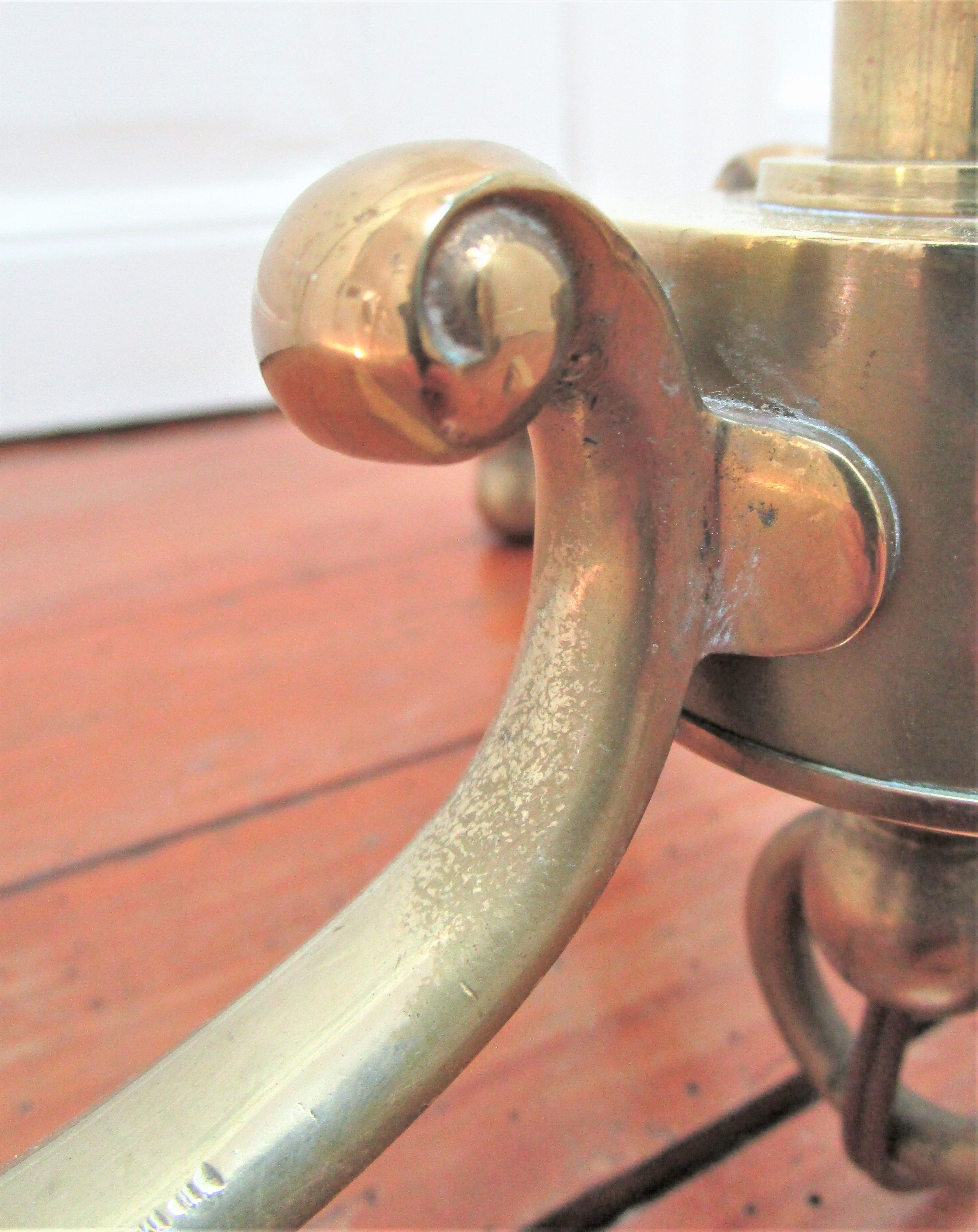 Tripod floor lamp vintage brass 60s