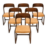 6 chaises traîneau par Baumann - Assises refaites à neuf