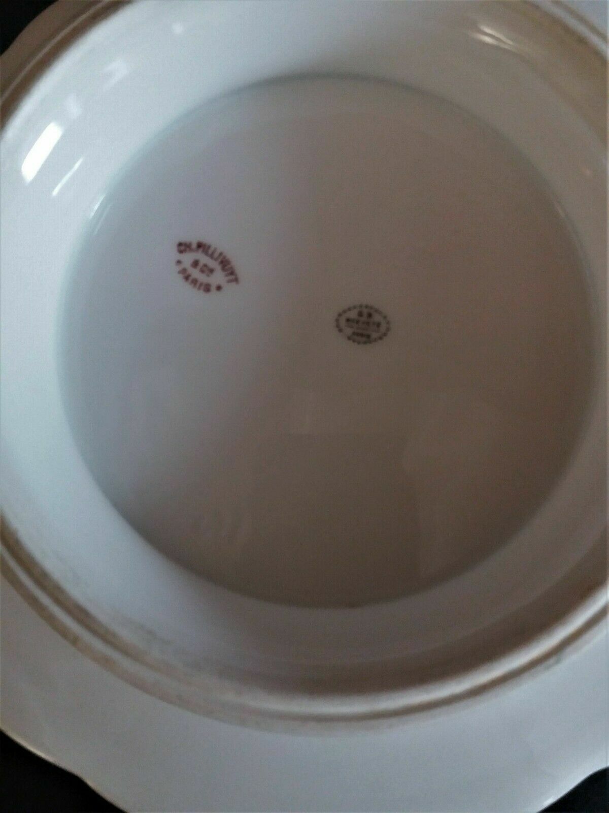 Flat plate heel porcelain of Paris monogram Ch. Pillivuyt XIXth