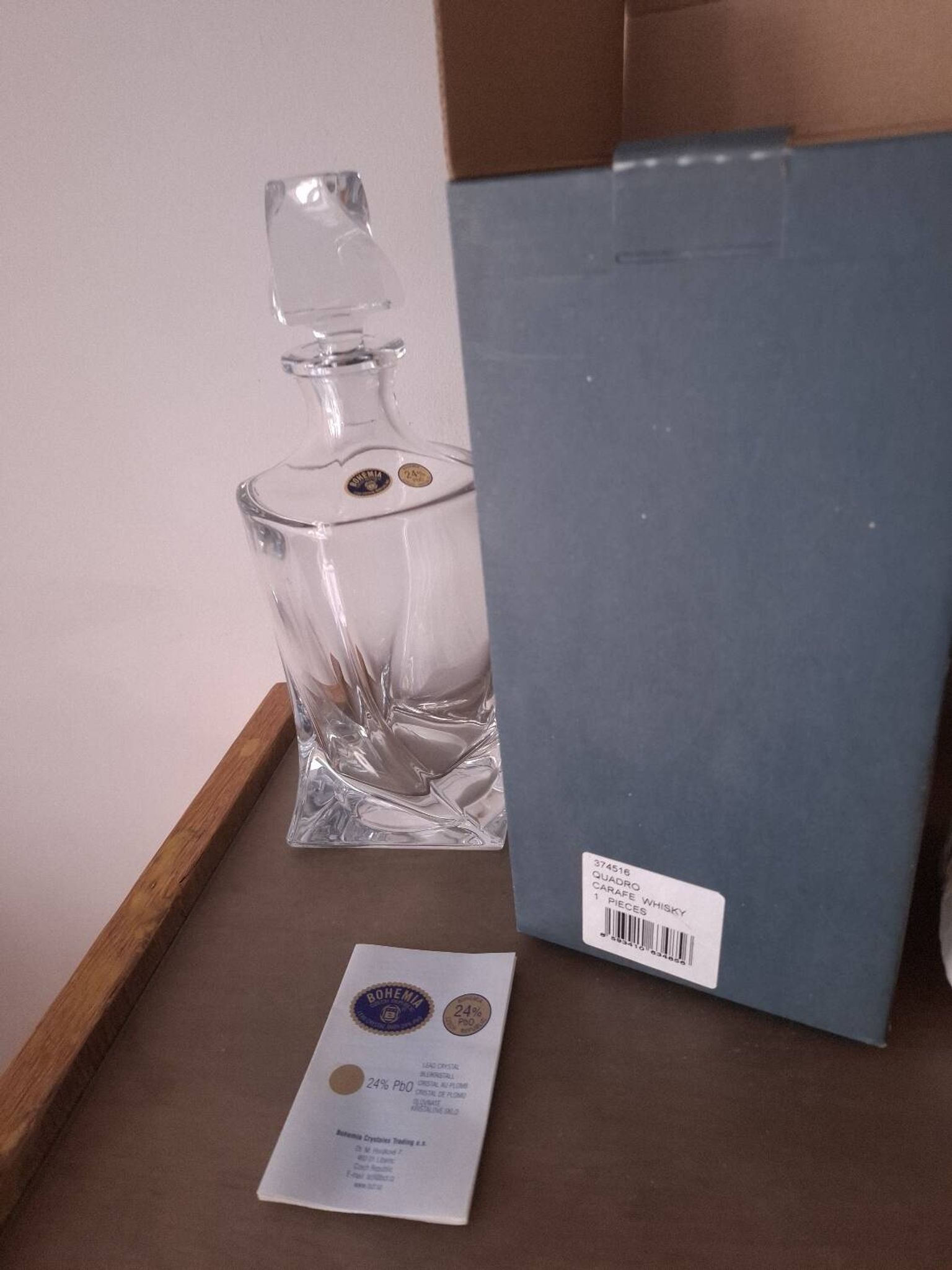 Bohemian crystal carafe (in box)