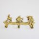 Brass coat rack with animal motif, wall hook children's room, key rack