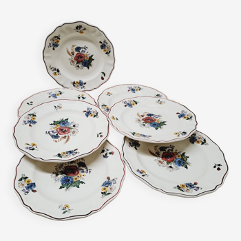 Set 7 assiettes plates Sarreguemines