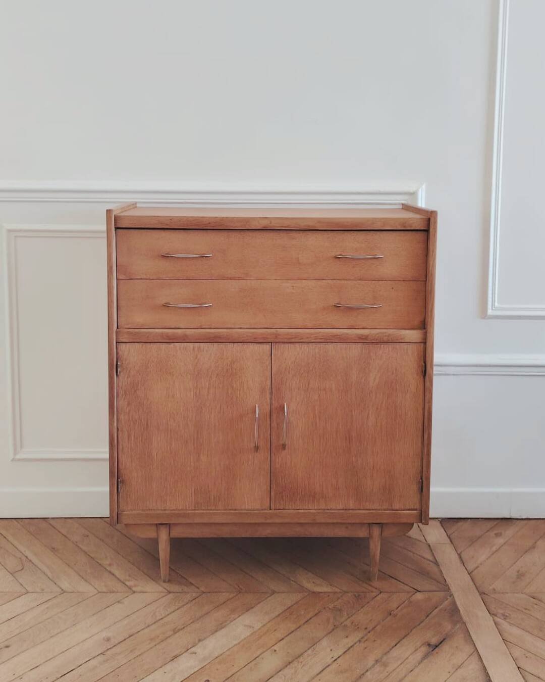 Renovated vintage high sideboard, 1960s