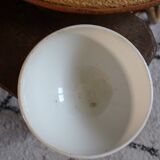 White earthenware bowl on foot Digoin Sarreguemines