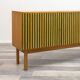 Enfilade des années 60 design scandinave,portes à rainures verte