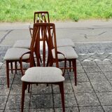 Set of 4 chairs and a pair of vintage eva armchairs by nils koefoed