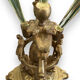 Tulip tree centerpiece in opalescent glass and bronze nineteenth