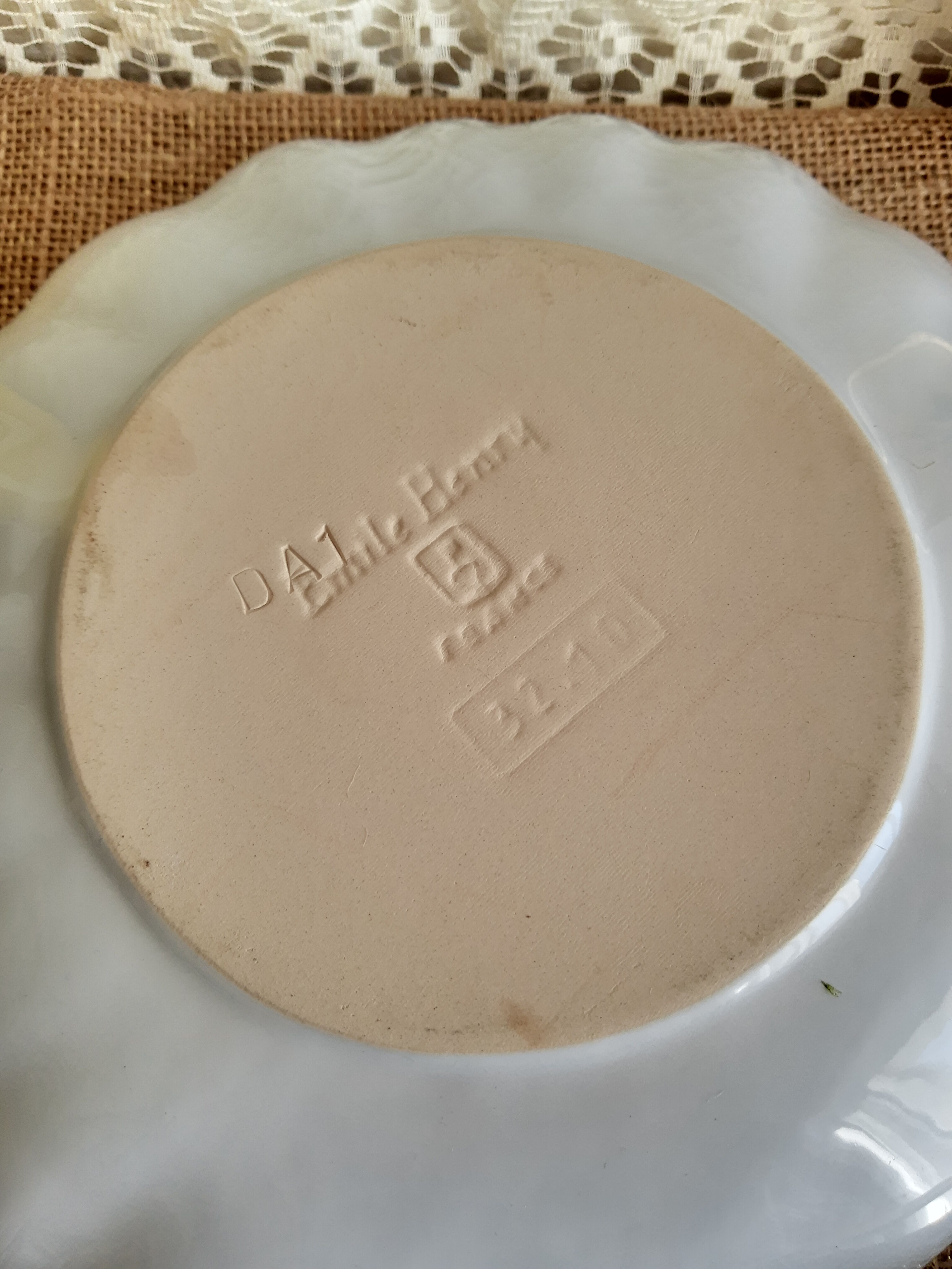 White shell dish Emile Henry France vintage