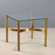 Vintage coffee table in brass and glass, Italian design, 1970s.