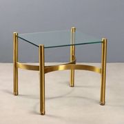 Vintage coffee table in brass and glass, Italian design, 1970s.