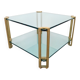 Regency Model T24 Coffee Table in Brass and Glass by Peter Ghyczy, 1970s