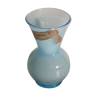 Vase miniature en opaline de cristallin bleue Schneider
