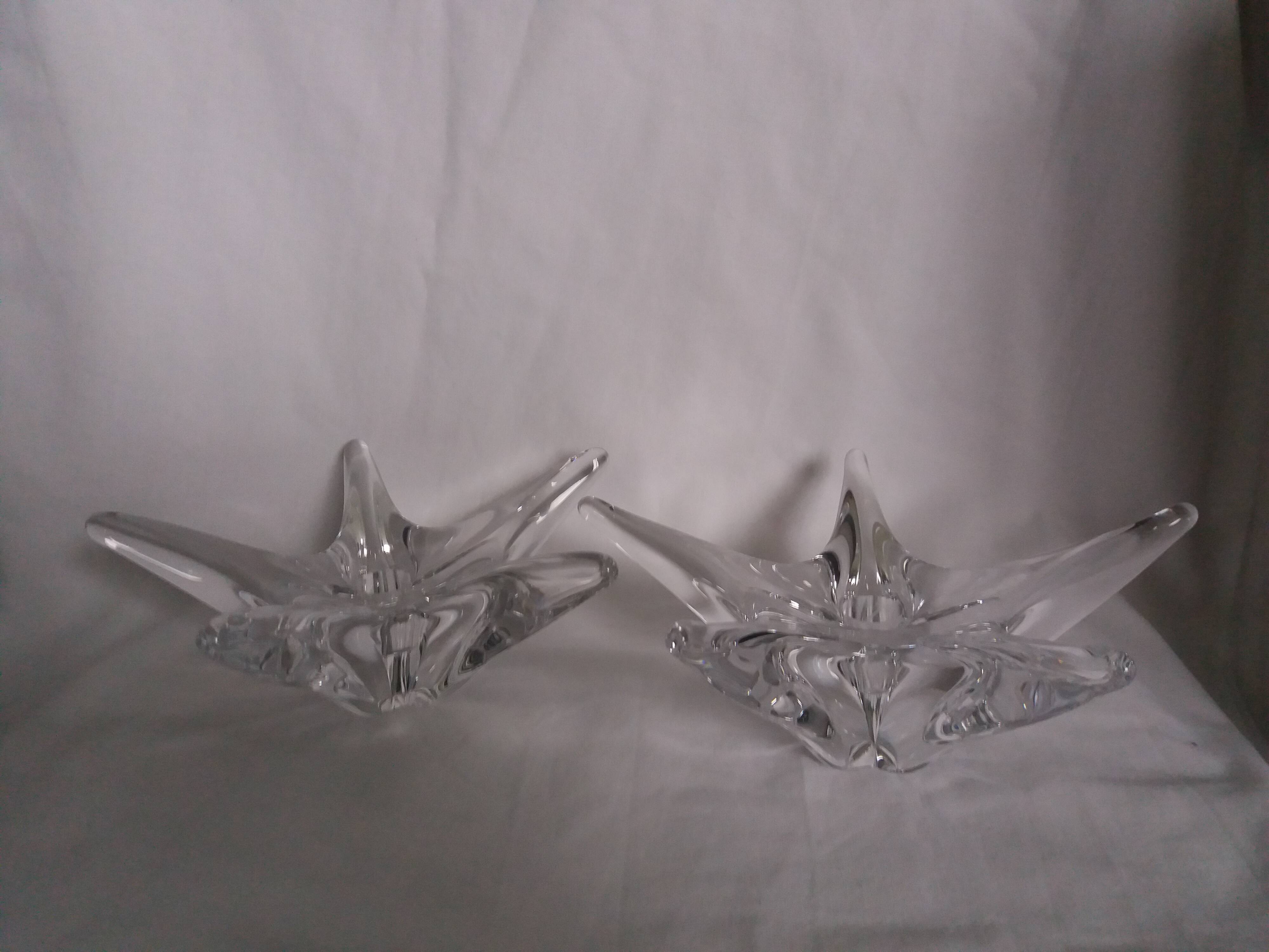 Daum France starfish crystal candlesticks