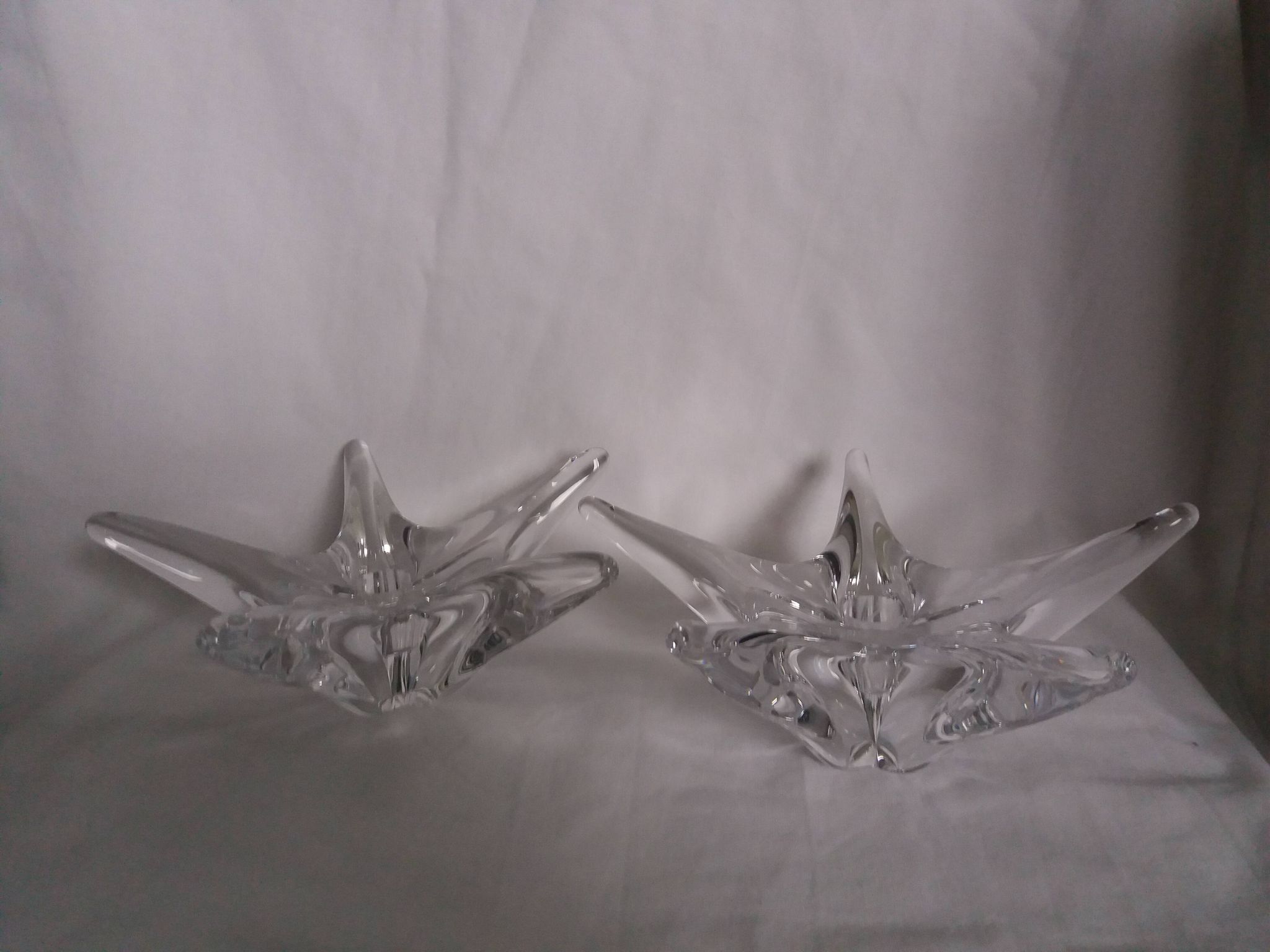 Bougeoirs cristal Daum France étoile de mer