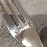Silver-plated metal stew fork by Christofle silversmiths, Atlas model
