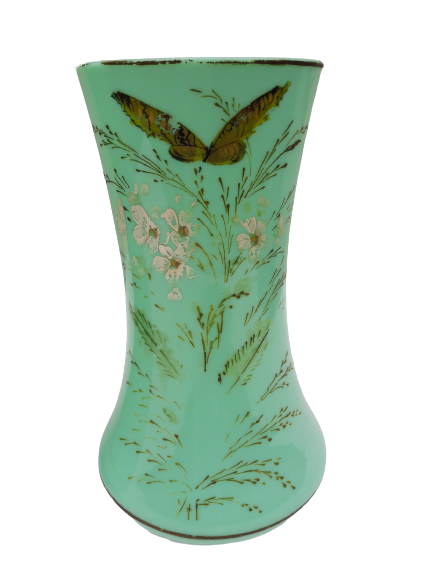 Pair of green opaline vases