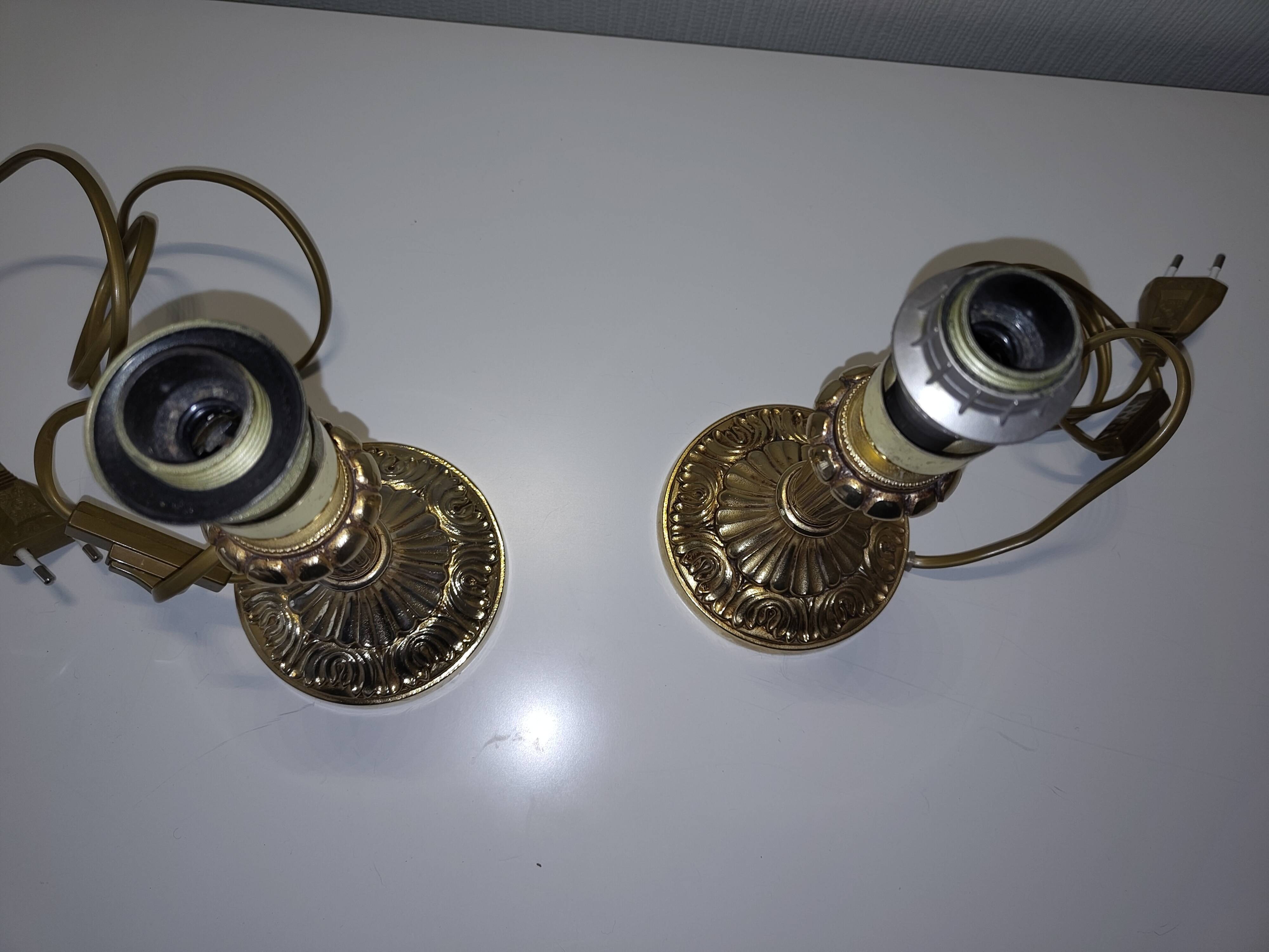 Pair of brass lamp bases