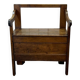 19th century fir fireplace bench