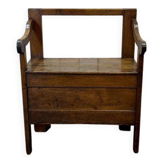 19th century fir fireplace bench