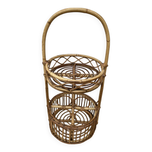 Desserte bar en rotin